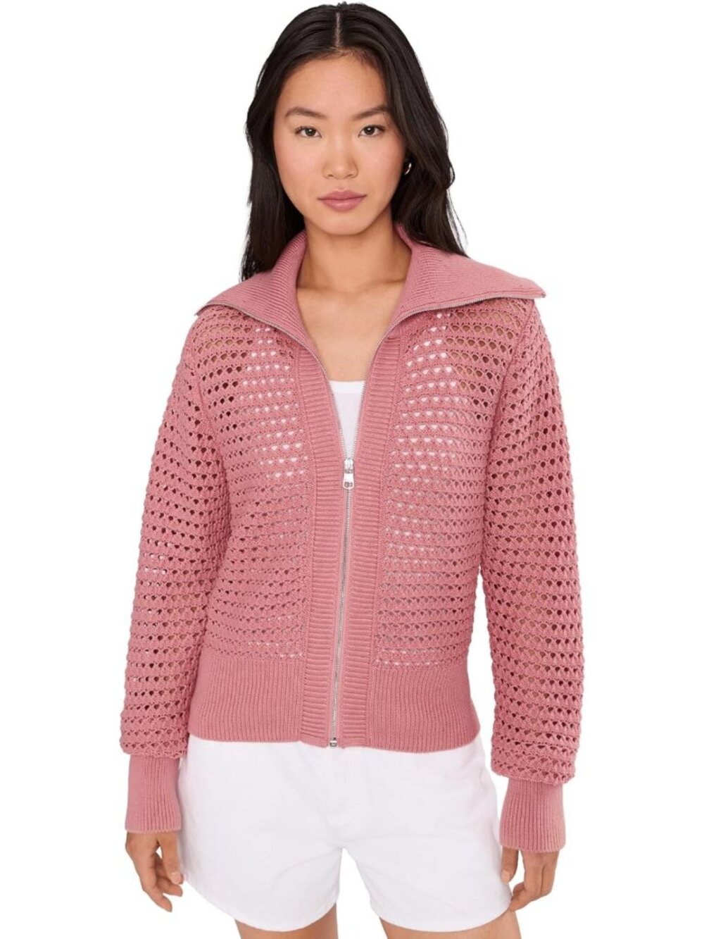 Chic Women's Full Zip Knit Sweater Jacket - Cozy, Stylish Layering Essential